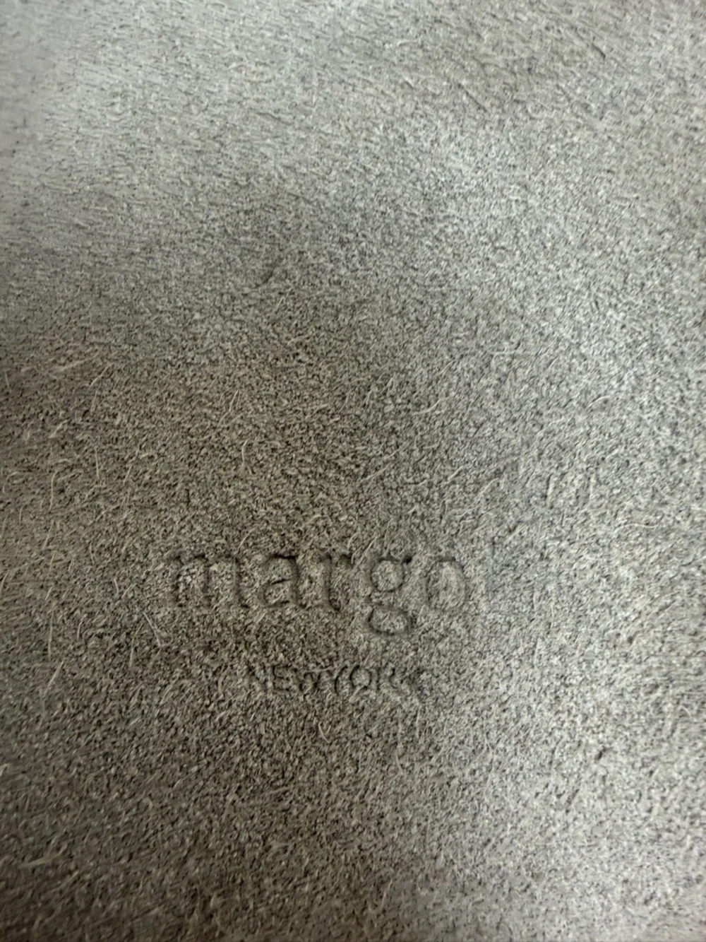 Margot New York Kaye LARGE Bucket Suede Leather Tote Bag :Gray Tan EUC